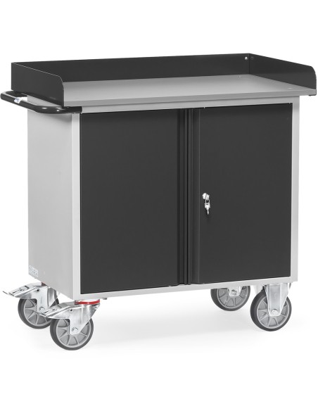 Servante d'atelier avec rebord en tôle d'acier
