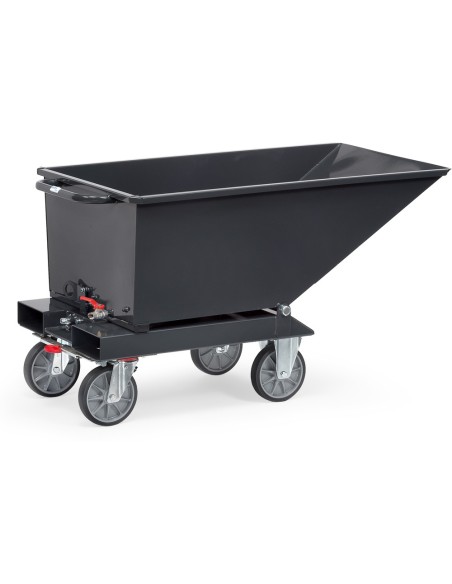 Chariot benne basculante avec robinet de vidange "GAMME EN GRIS"