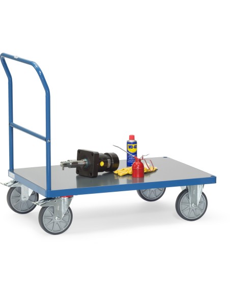 Chariot à dossier de poussée avec plateau en PVC