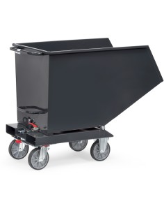 Chariot benne basculante avec robinet de vidange "GAMME EN GRIS"