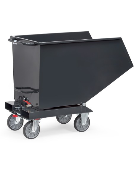Chariot benne basculante avec robinet de vidange "GAMME EN GRIS"