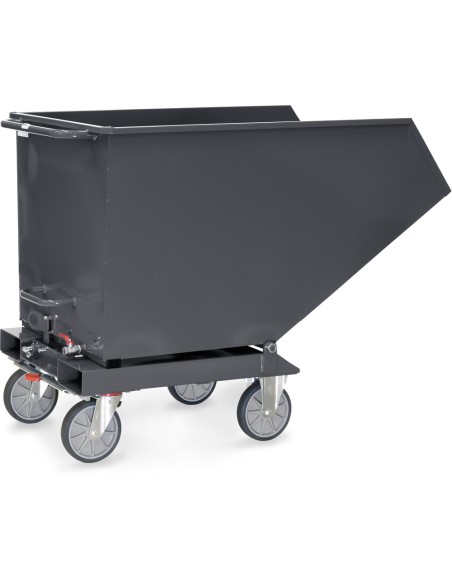 Chariot benne basculante avec robinet de vidange "GAMME EN GRIS"