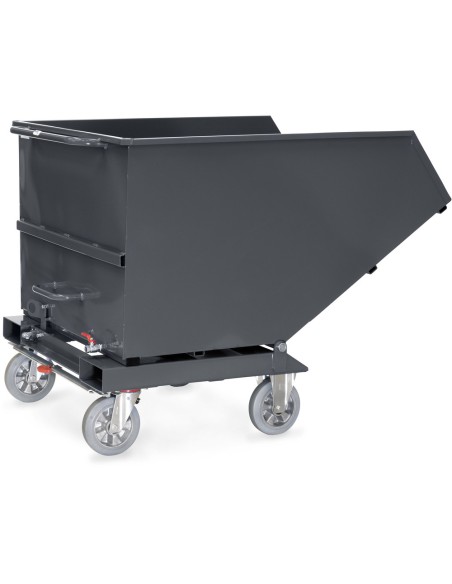 Chariot benne basculante avec robinet de vidange "GAMME EN GRIS"