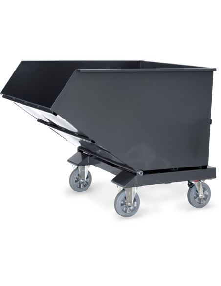 Chariot benne basculante avec robinet de vidange "GAMME EN GRIS"