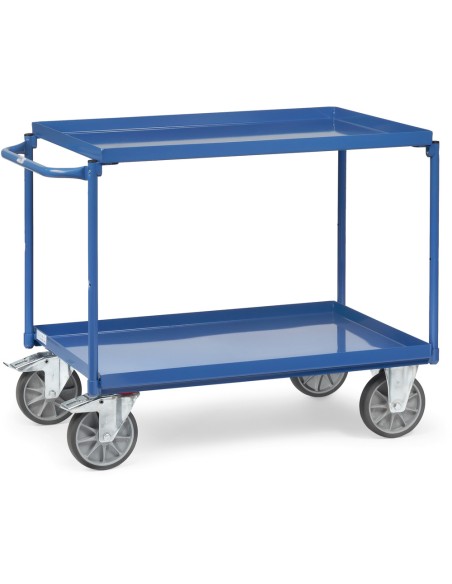 Chariot à plateaux tôlés avec rebord
