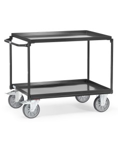 Chariot à plateaux tôlés avec rebord