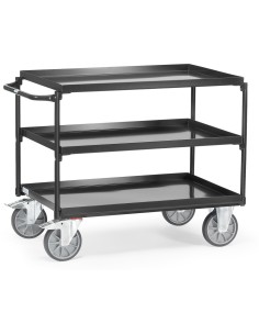 Chariot à plateaux tôlés avec rebord