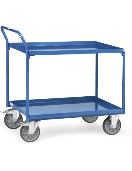 Chariot à plateaux tôlés avec rebord
