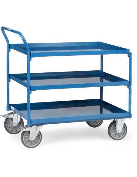 Chariot à plateaux tôlés avec rebord