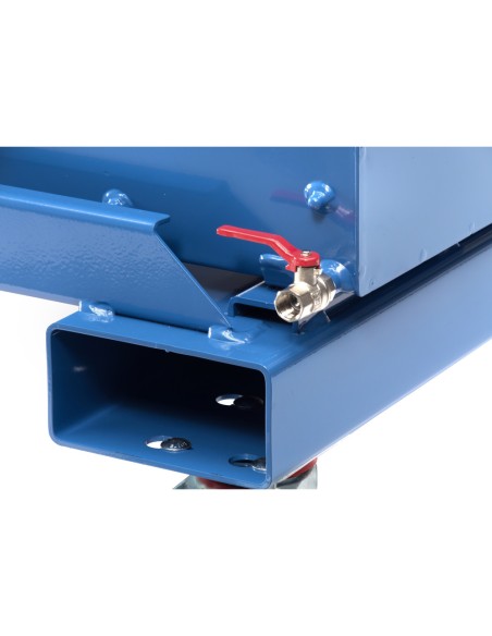 Benne auto-basculante avec robinet de vidange