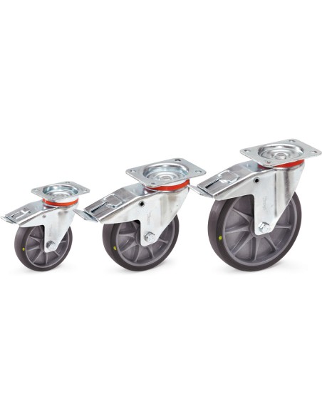 Roue pivotante avec frein TPE-ESD (Electrostatic Discharge)