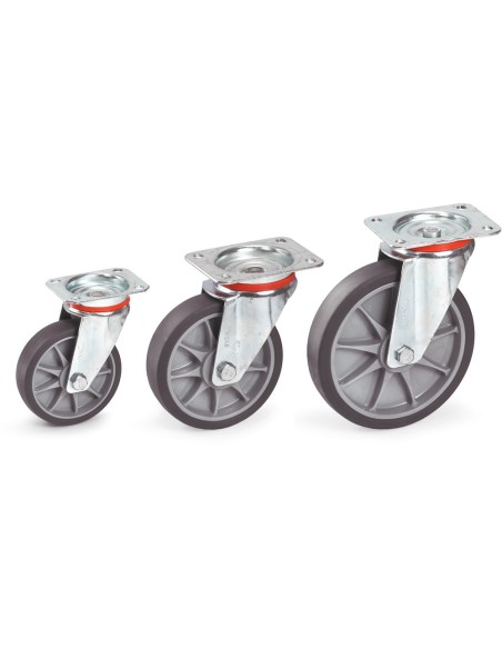 Roue pivotante à bandage TPE