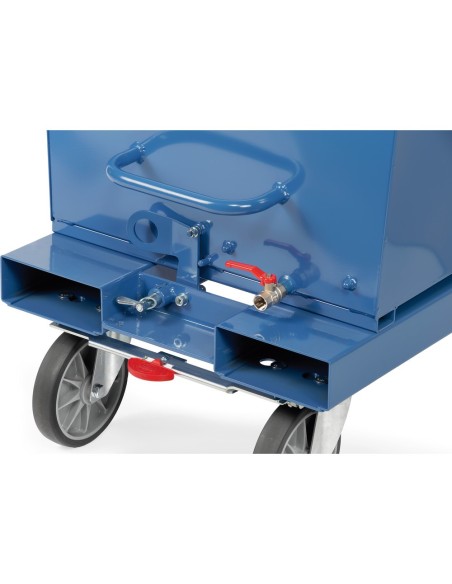 Chariot benne basculante avec robinet de vidange