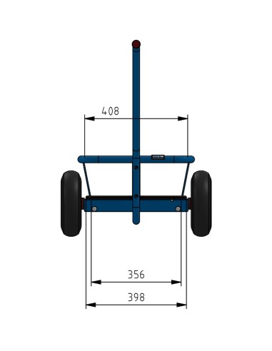 Char à bras léger 690 x 356 mm - Pneus caoutchouc