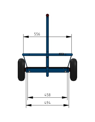 Char à bras léger 835 x 458 mm - Pneus gonflables