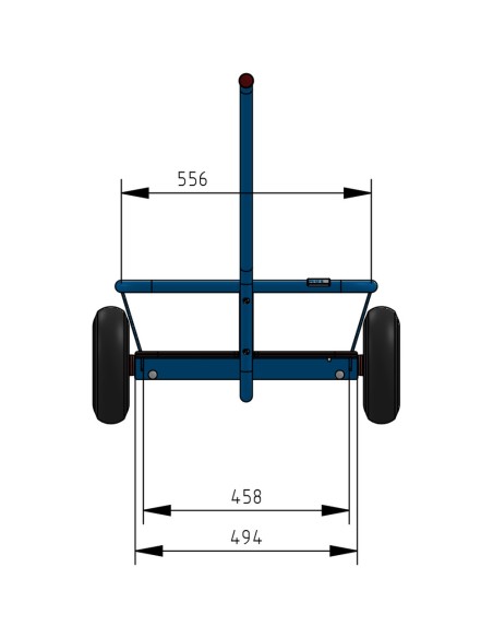 Char à bras léger 835 x 458 mm - Pneus gonflables