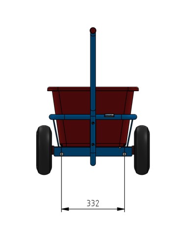 Char à bras léger 632 x 332 mm - Pneus caoutchouc