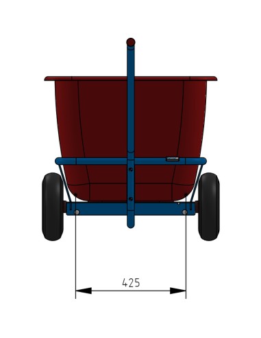 Char à bras léger 750 x 425 mm - Pneus gonflables