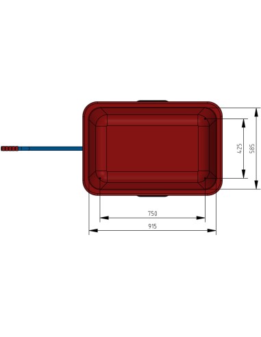 Char à bras léger 750 x 425 mm - Pneus gonflables