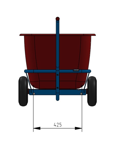 Char à bras léger 750 x 425 mm - Pneus caoutchouc