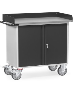 Servante d'atelier avec rebord en tôle d'acier