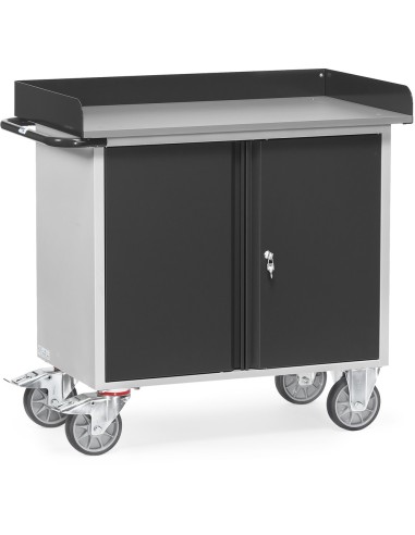 Servante d'atelier avec rebord en tôle d'acier