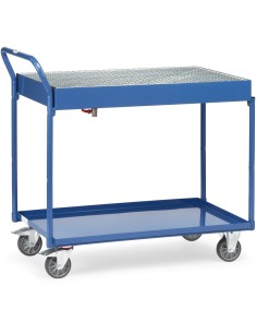 Chariot à plateaux tôlés avec rebord