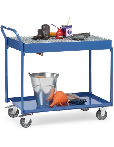 Chariot à plateaux tôlés avec rebord