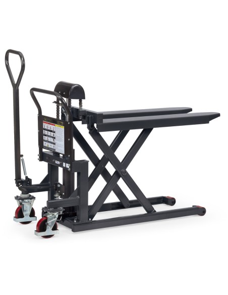 Transpalette à ciseaux avec dossier de poussée