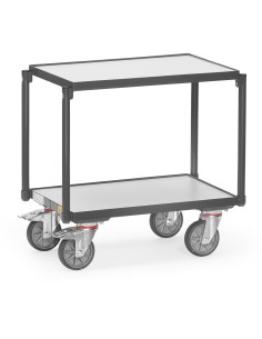 Rouleur de bacs ESD, 2 plateaux avec rebord