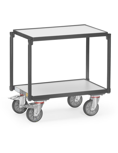 Rouleur de bacs ESD, 2 plateaux avec rebord