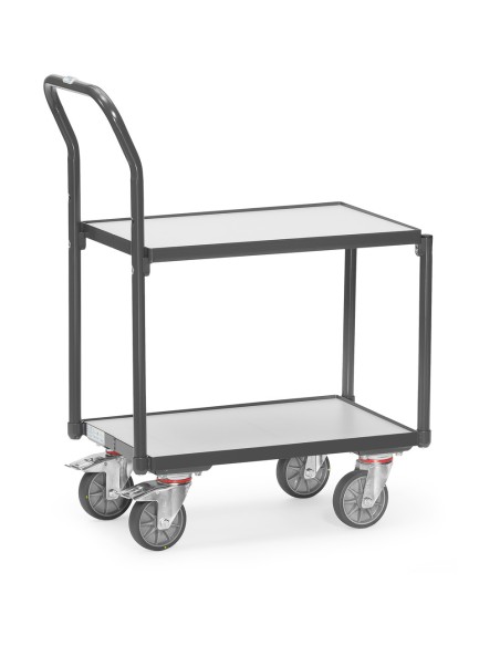 Rouleur de bacs ESD, 2 plateaux et dossier de poussée