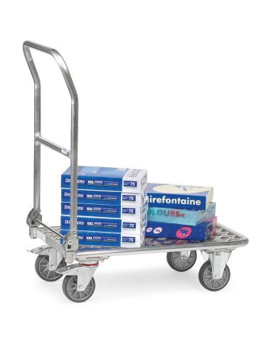 Chariot à dossier rabattable alu 720 x 450 mm