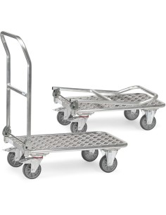 Chariot à dossier rabattable alu 900 x 600 mm