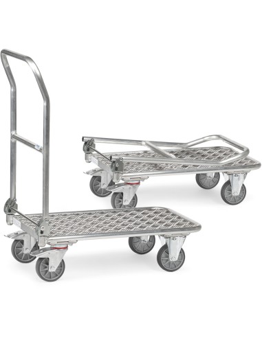 Chariot à dossier rabattable alu 900 x 600 mm