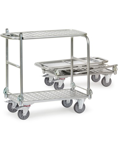 Chariot à dossier rabattable alu 720 x 450 mm