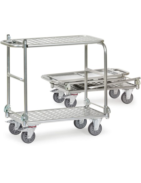 Chariot à dossier rabattable alu 720 x 450 mm