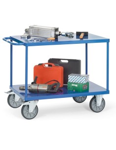 Servante avec plateaux en tôle d'acier 1000 x 600 mm 2