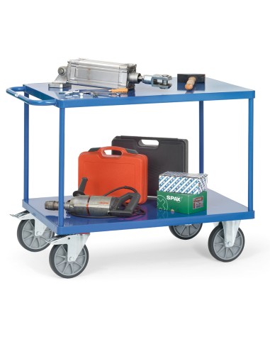 Servante avec plateaux en tôle d'acier 1000 x 600 mm