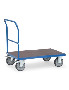 Chariot à dossier de poussée avec plateau hydrofuge 850 x 500 mm