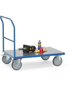 Chariot à dossier de poussée avec plateau en PVC 850 x 500 mm 2