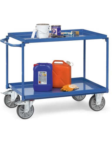 Chariot à plateaux tôlés avec rebord 1000 x 700 mm