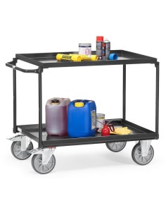 Chariot à plateaux tôlés avec rebord 1000 x 700 mm 2