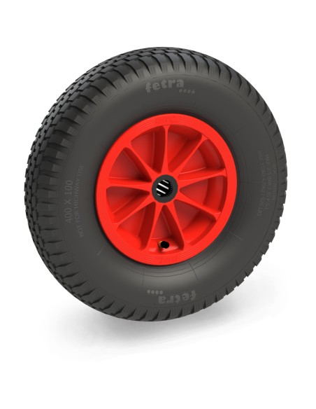 Roue gonflable jante rouge