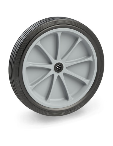 Roue à bandage caoutchouc jante grise