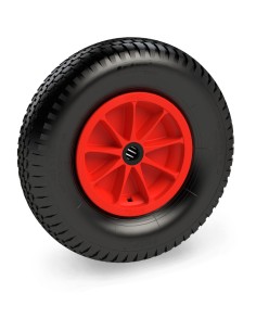 Roue PU increvable jante rouge