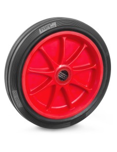 Roue à bandage caoutchouc jante rouge