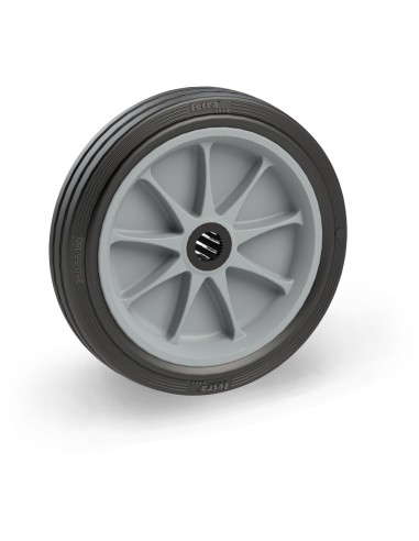 Roue à bandage caoutchouc jante grise