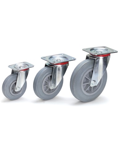Roue pivotante à bandage caoutchouc non traçant 125 x 38 mm