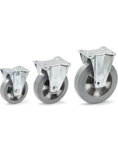 Roue fixe à bandage caoutchouc non traçant 200 x 50 mm